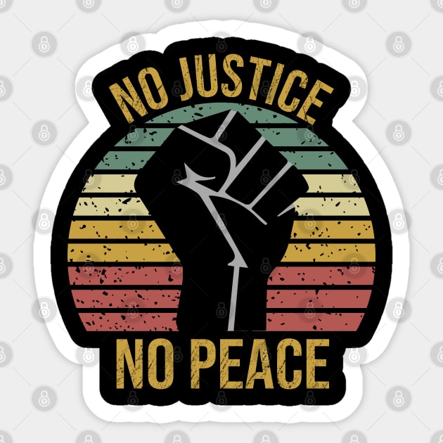 No Justice No Peace Sticker by DragonTees